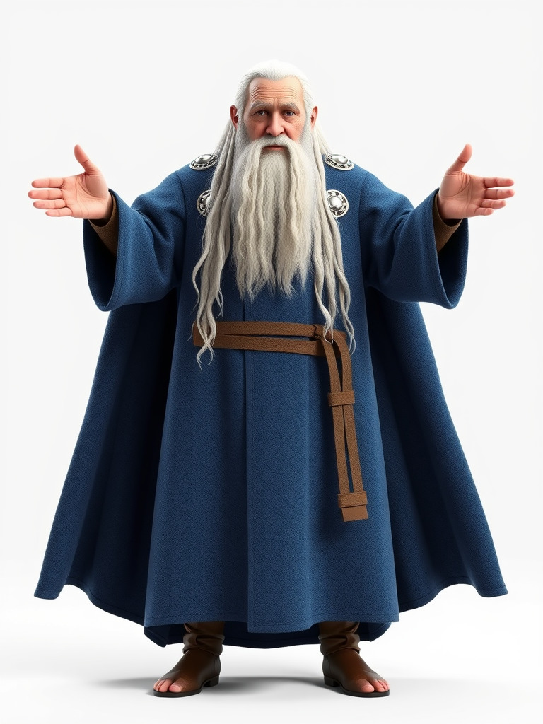 Wise Wizard Character Model Rigged and Animated Low-poly 3D model_2