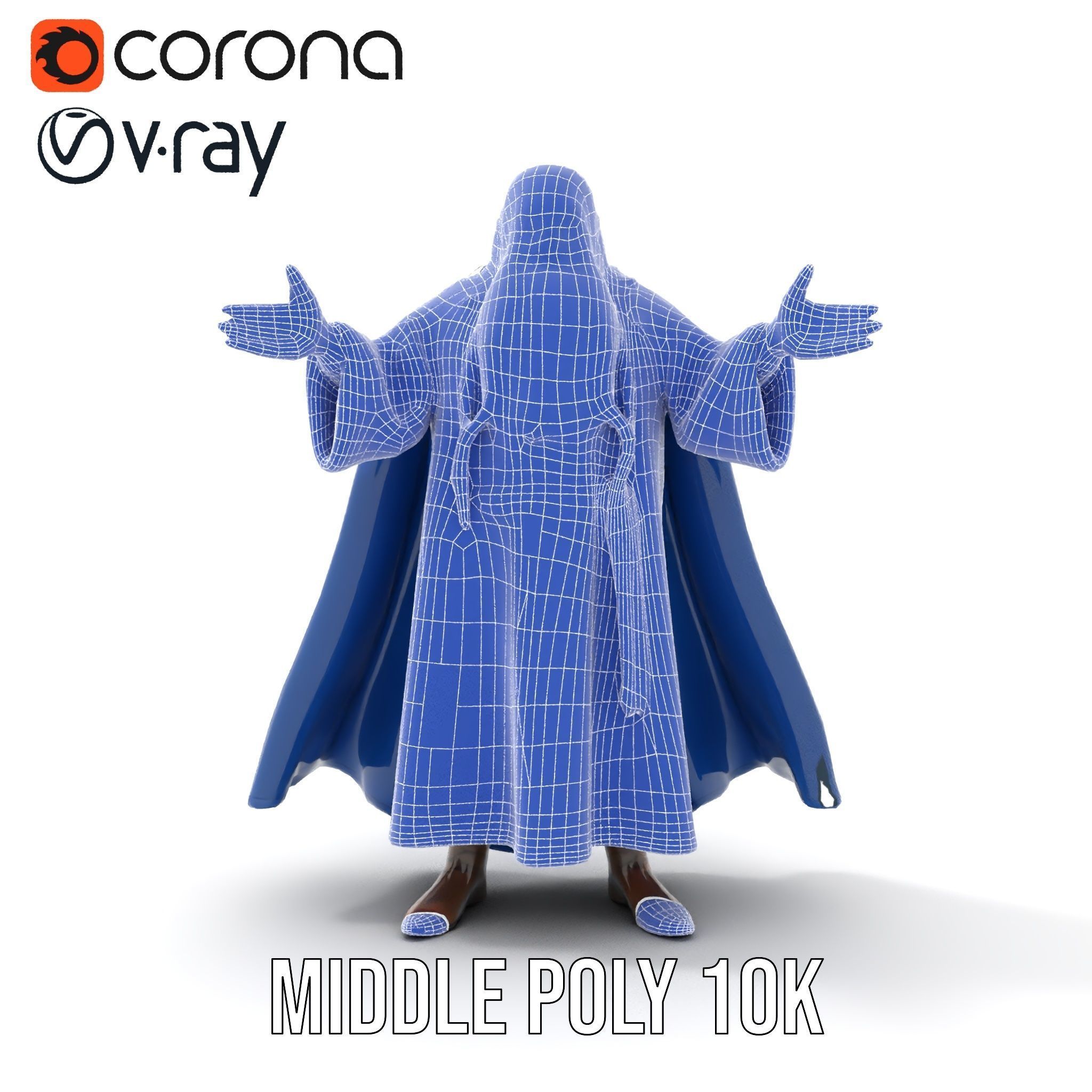 Wise Wizard Character Model Rigged and Animated Low-poly 3D model_21