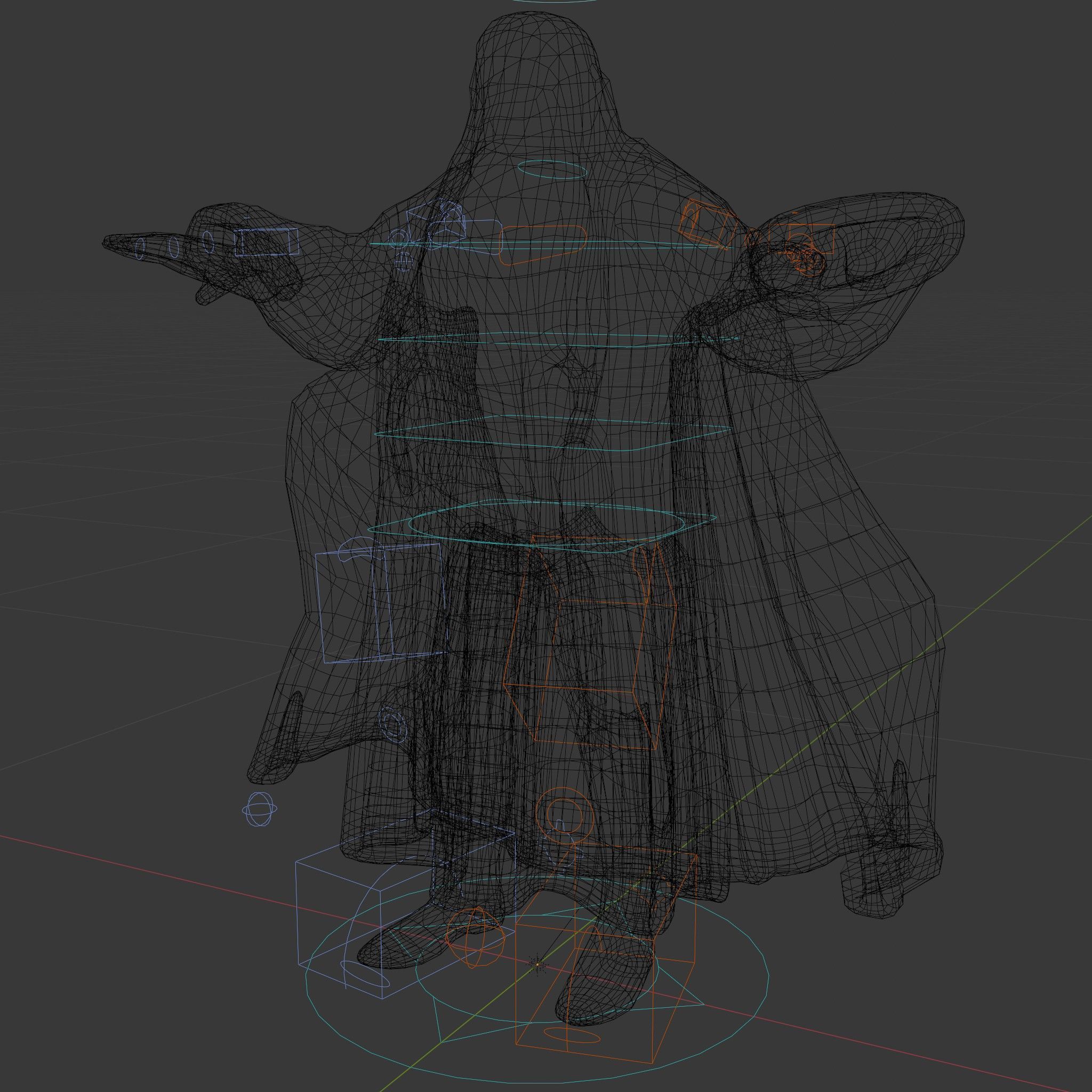 Wise Wizard Character Model Rigged and Animated Low-poly 3D model_5