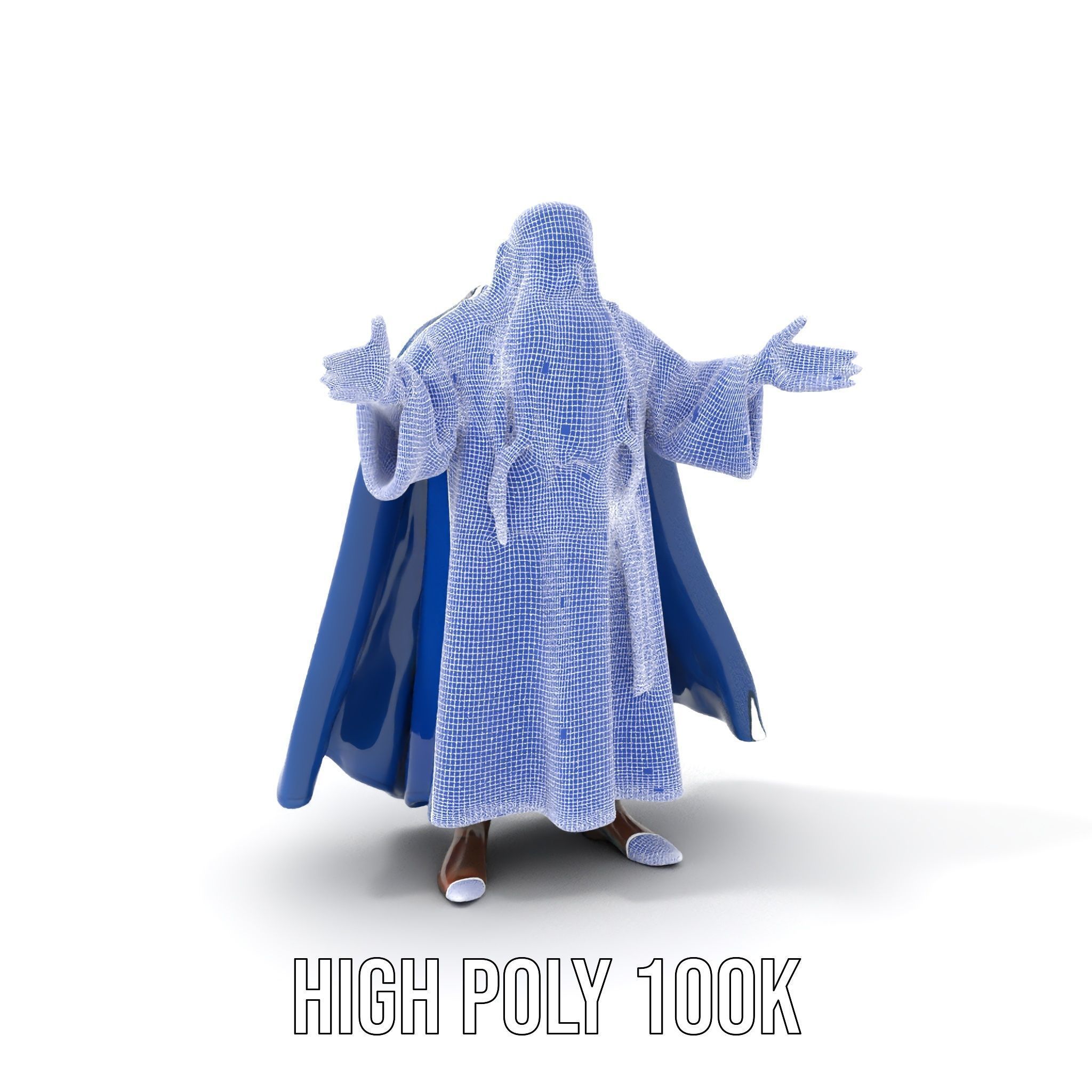 Wise Wizard Character Model Rigged and Animated Low-poly 3D model_4