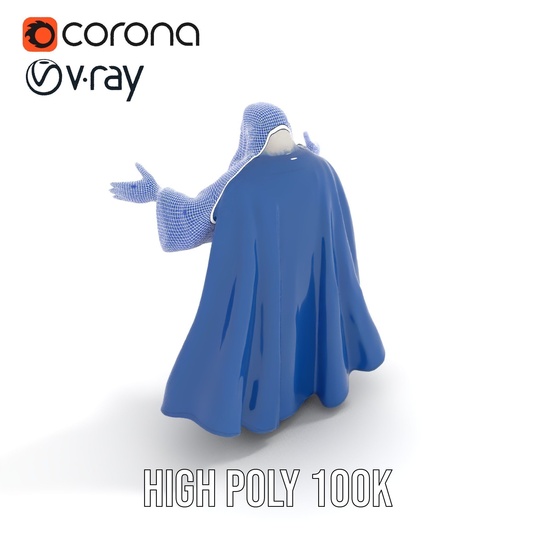 Wise Wizard Character Model Rigged and Animated Low-poly 3D model_33