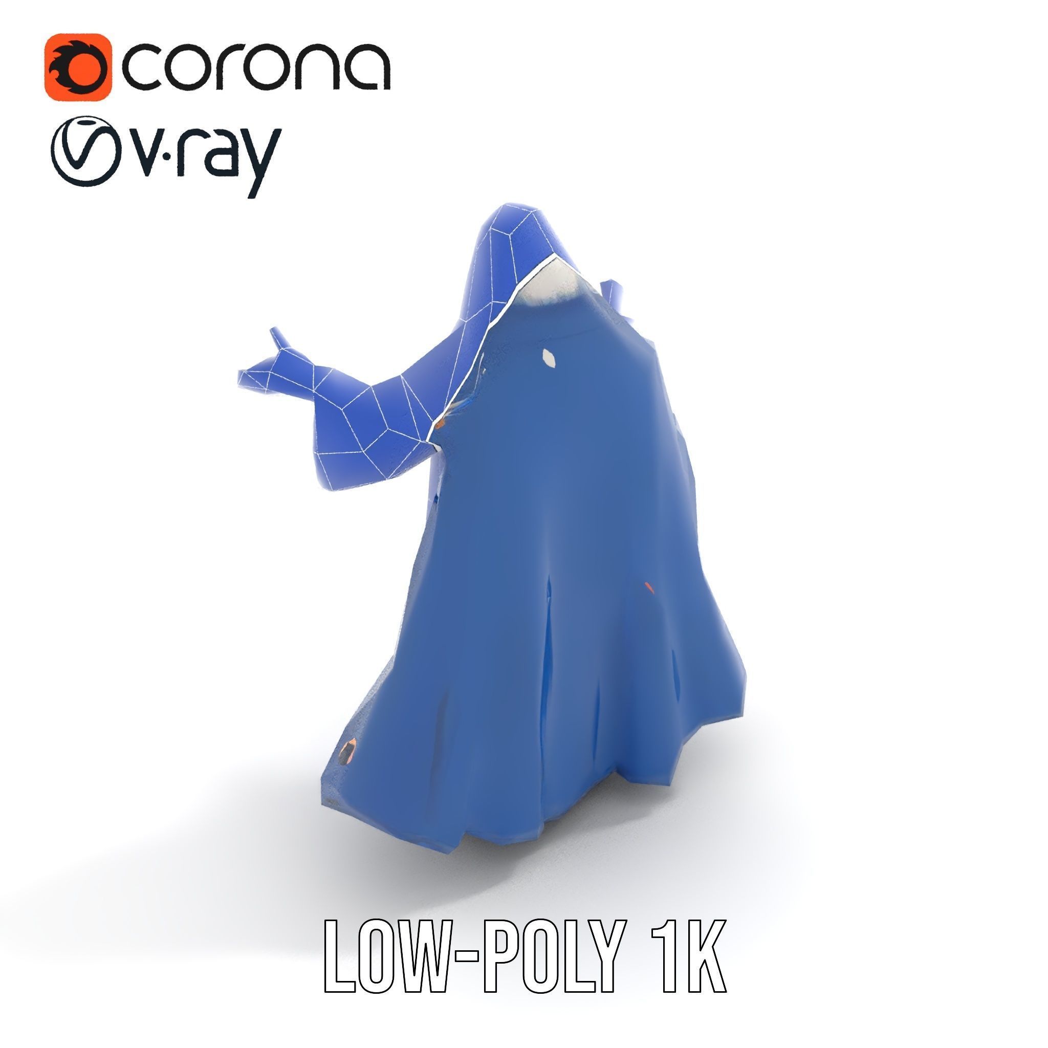Wise Wizard Character Model Rigged and Animated Low-poly 3D model_19