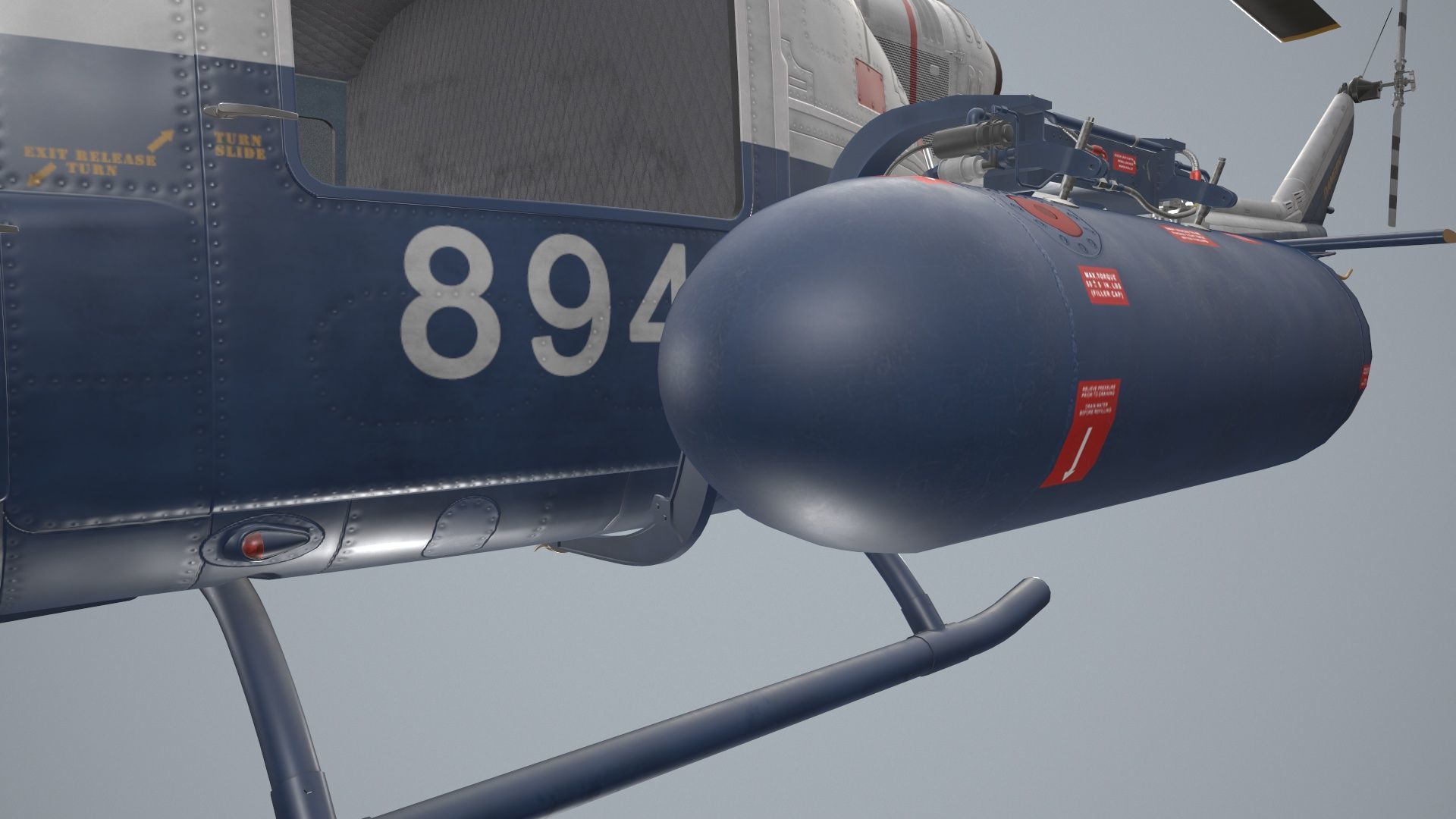 Bell UH-1B Australian Navy Basic Animation Low-poly 3D model_14