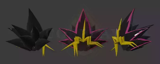 Yami Yugi Hair YuGiOh Pepakura Foam Unfold