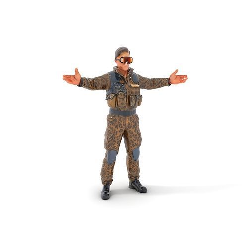 Leopard Camo Soldier Rigged and Animated D Character Model Low-poly 3D model