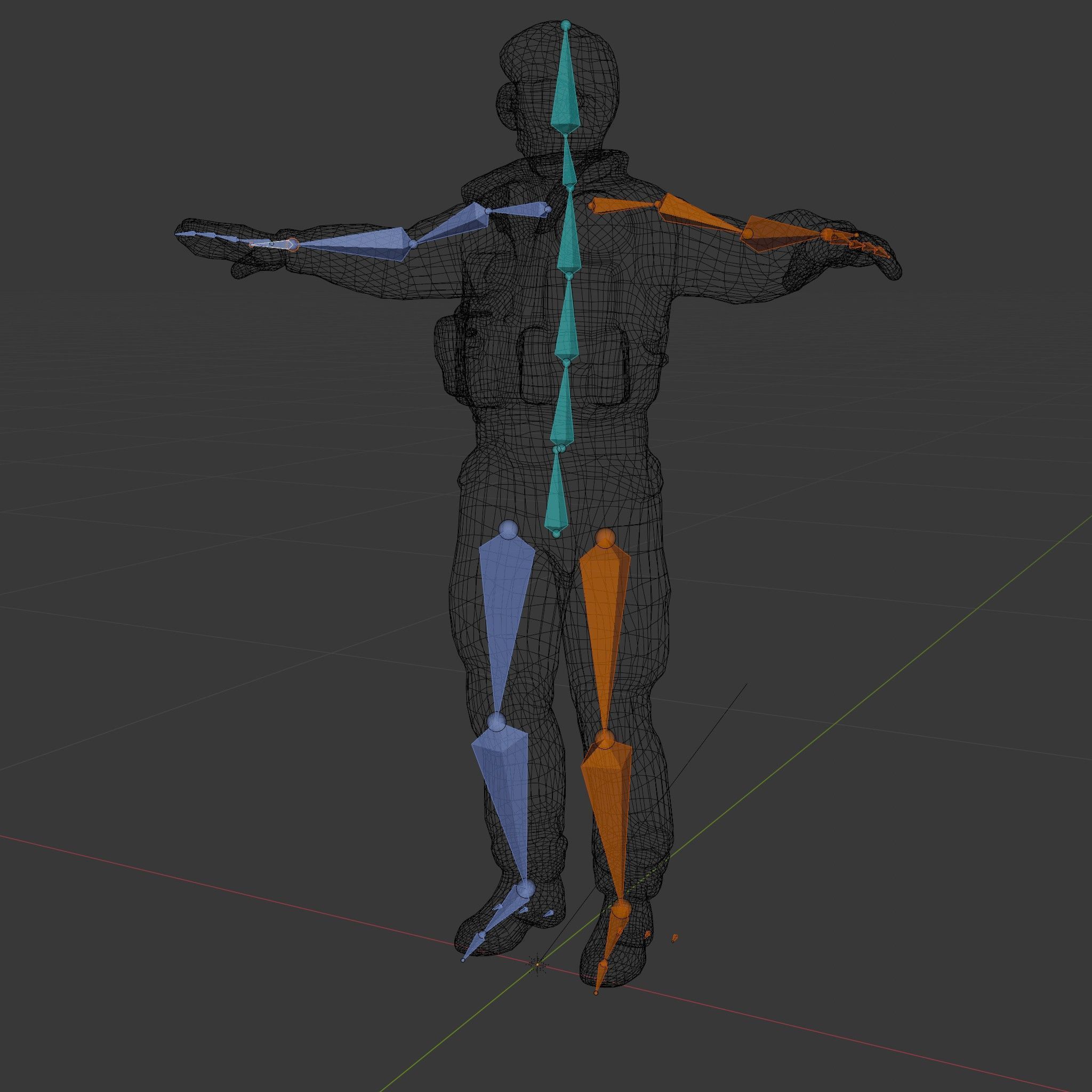 Leopard Camo Soldier Rigged and Animated D Character Model Low-poly 3D model_15