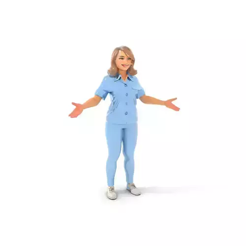 Friendly Nurse Character Model  Rigged and Animated