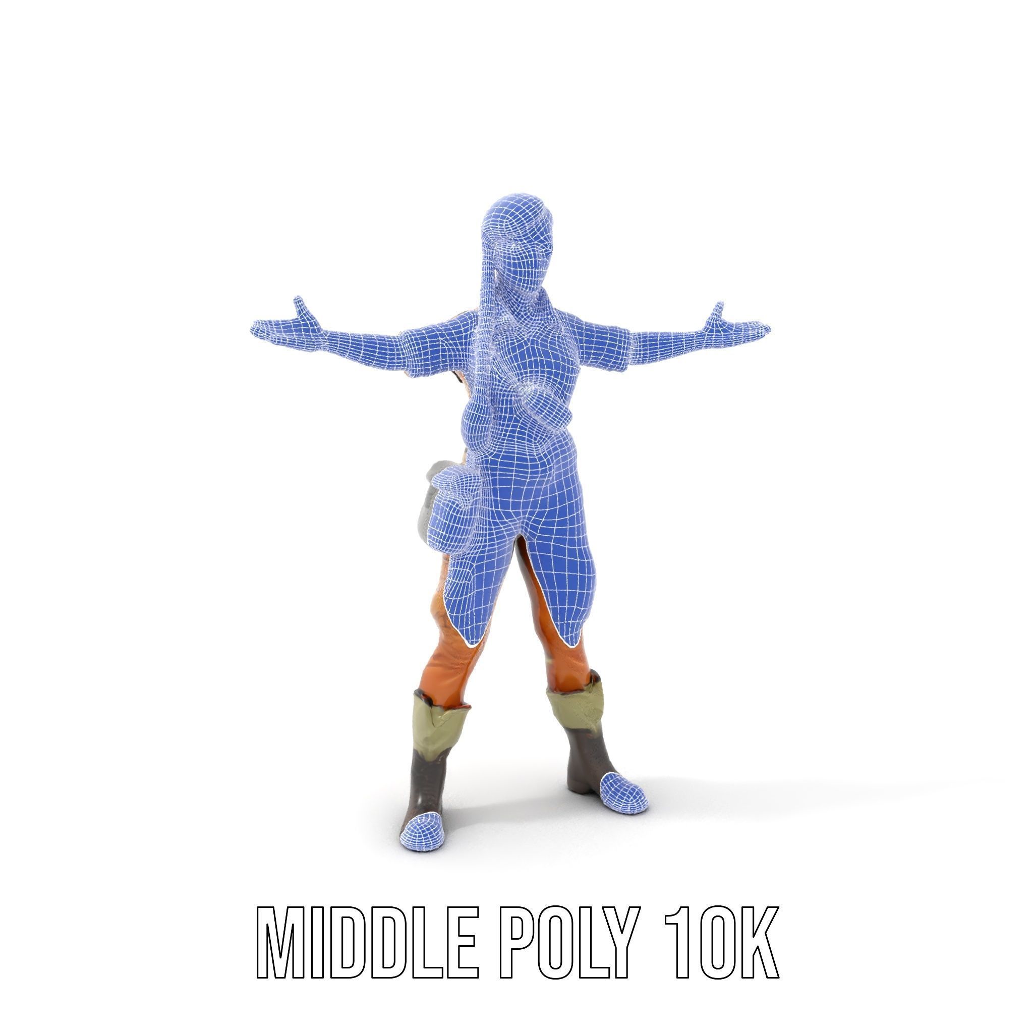 Adventurer Female Character Rigged and Animated Low-poly 3D model_34