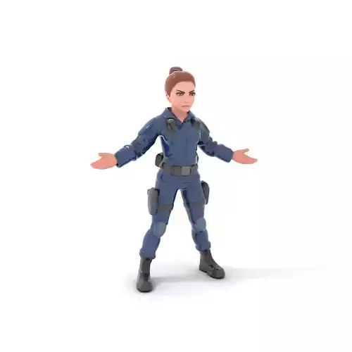 Female Tactical Operative Character Model Rigged and Animated