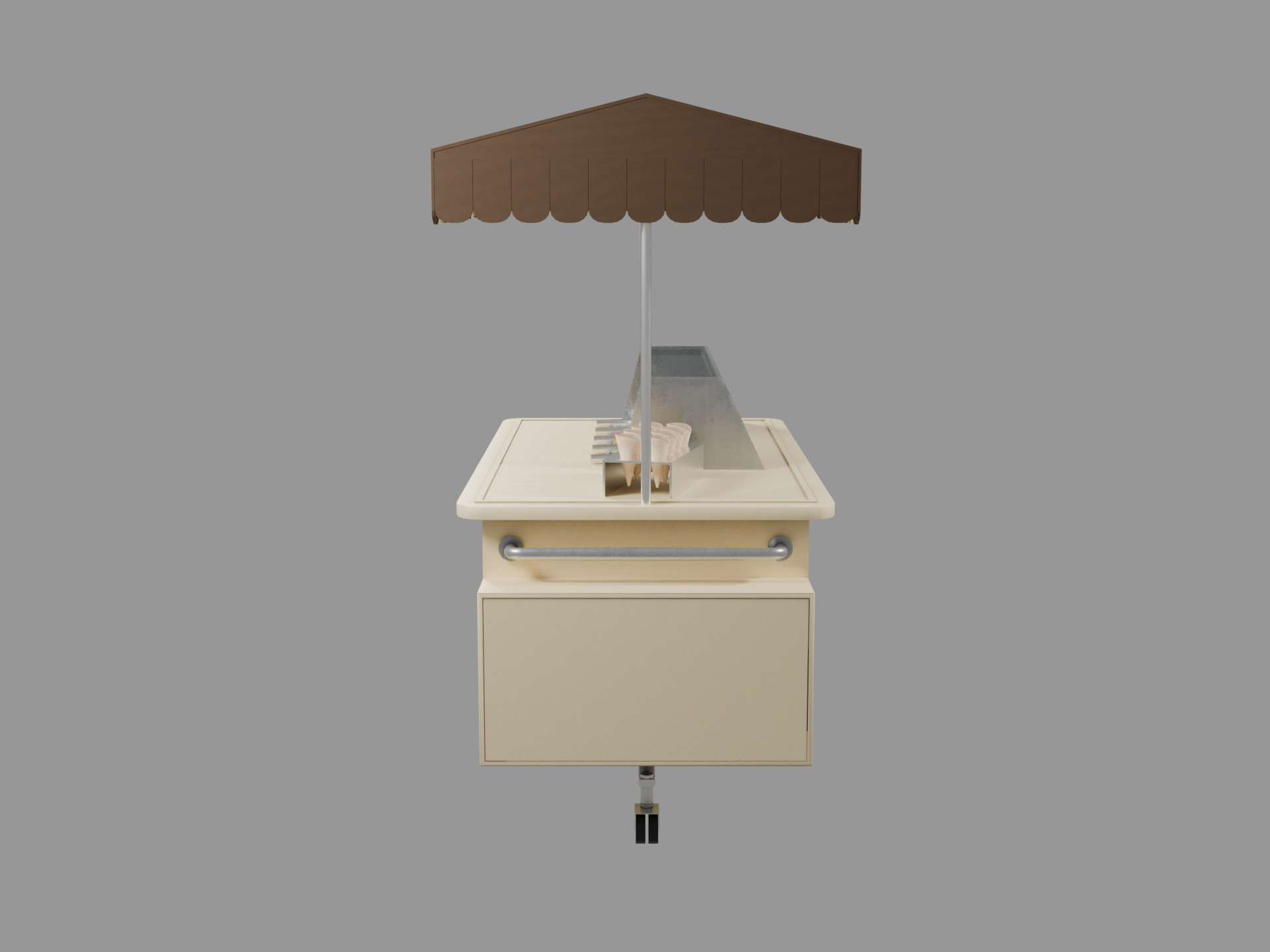 Stylized Ice Cream Cart Low-poly 3D model_6