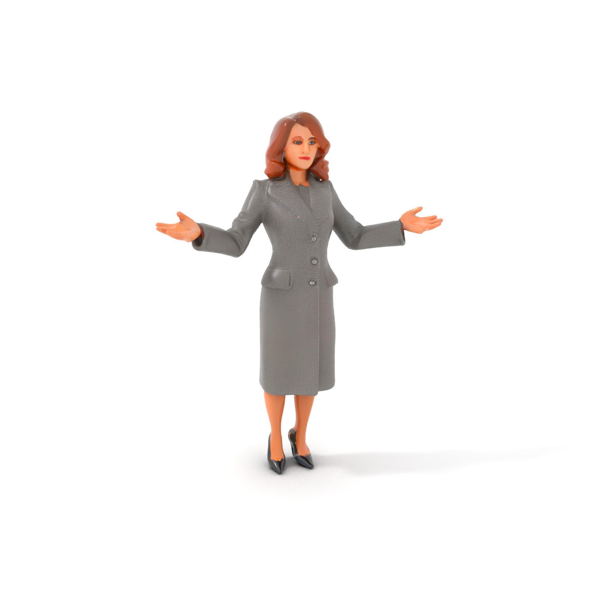 Elegant Businesswoman Character Model  Rigged and Animated Low-poly 3D model_12