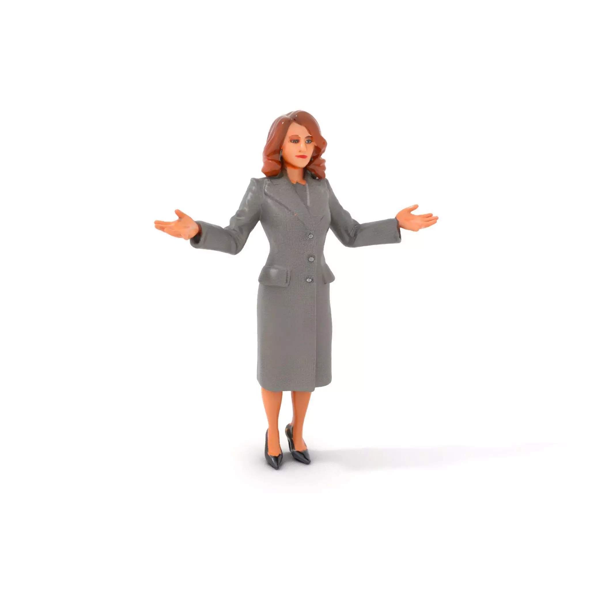 Elegant Businesswoman Character Model  Rigged and Animated Low-poly 3D model_0