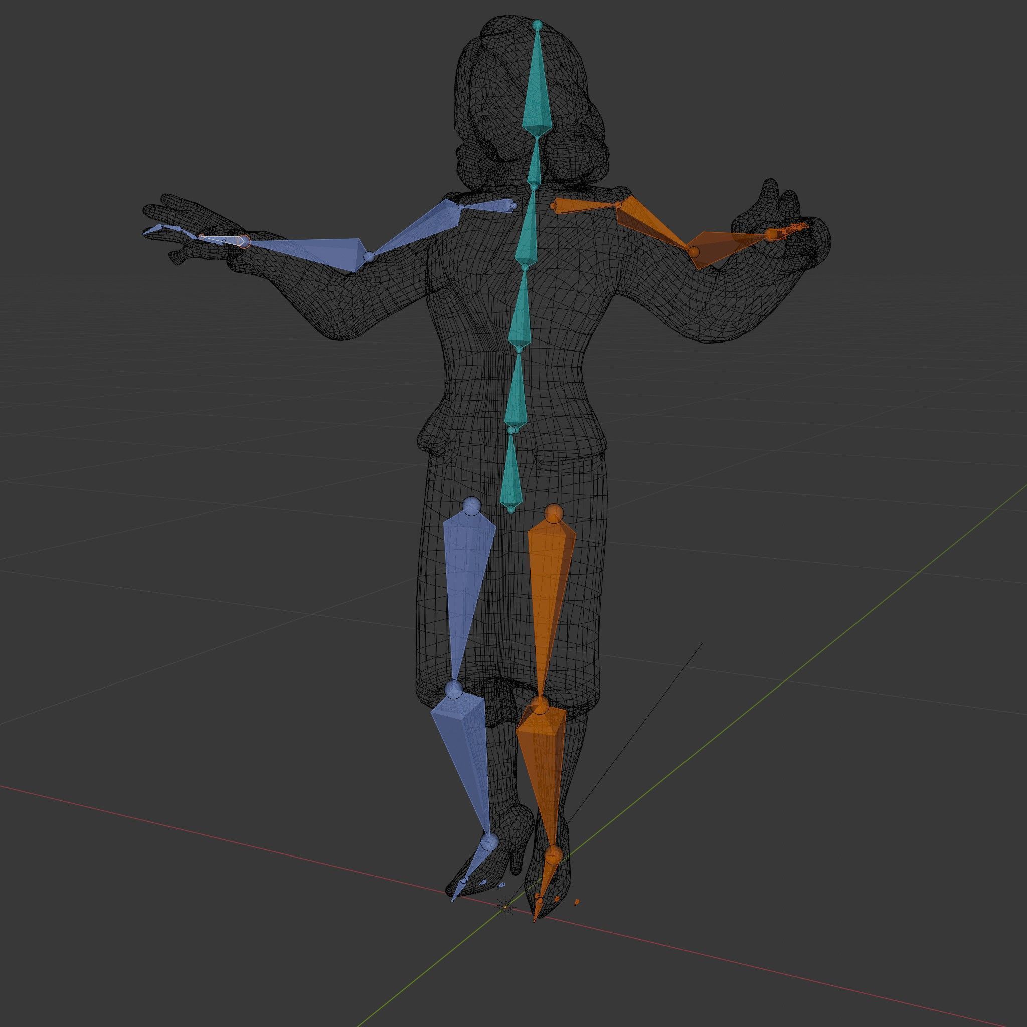 Elegant Businesswoman Character Model  Rigged and Animated Low-poly 3D model_6