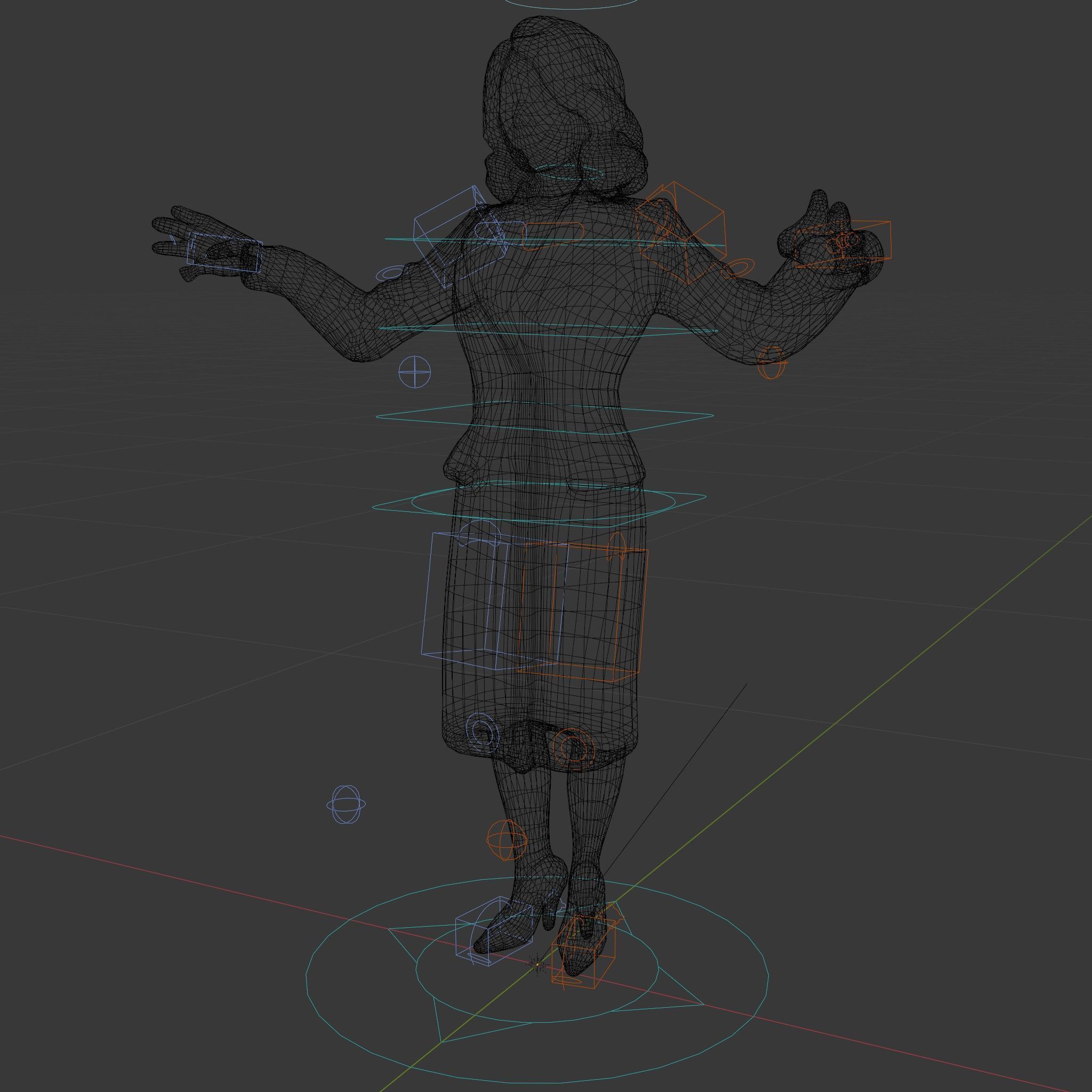 Elegant Businesswoman Character Model  Rigged and Animated Low-poly 3D model_5