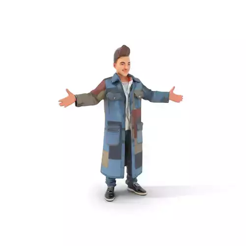 Stylish Teen Rigged and Animated D Character Model