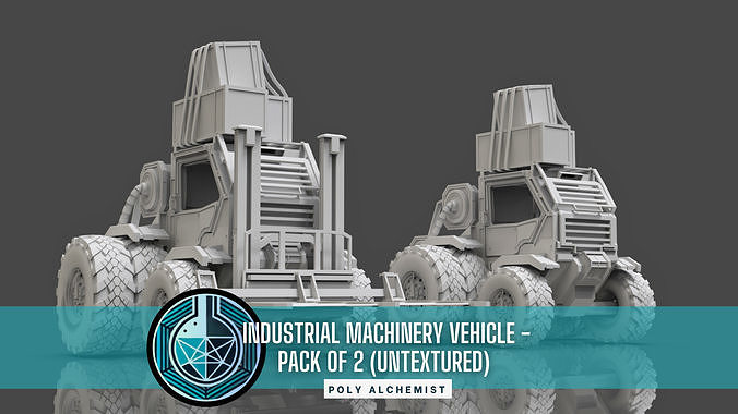 Industrial Machinery Vehicle - Pack Of 2 - Untextured  3D model
