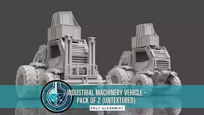 Industrial Machinery Vehicle - Pack Of 2 - Untextured 3D model