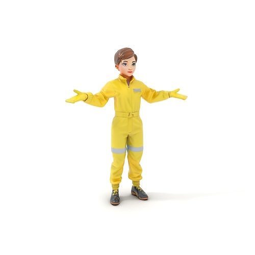Young Explorer in Yellow Jumpsuit  Rigged and Animated D Char... Low-poly 3D model