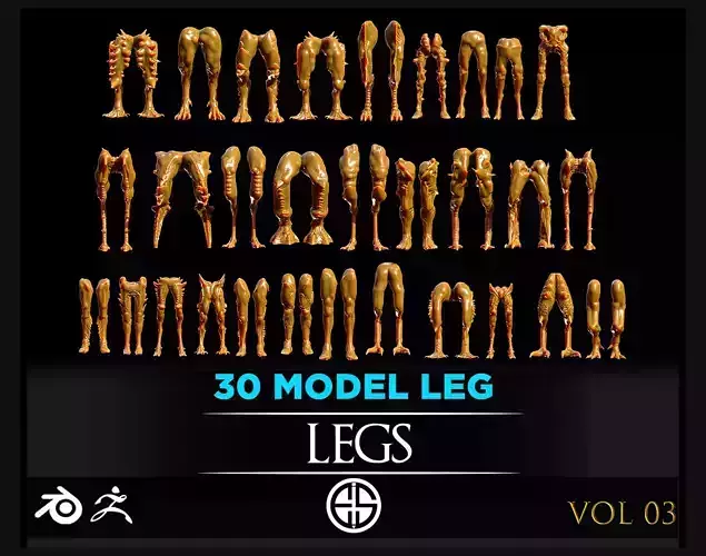 Legs-30 Leg-Anatomy-Character And Creature 3D Model-Vol 03