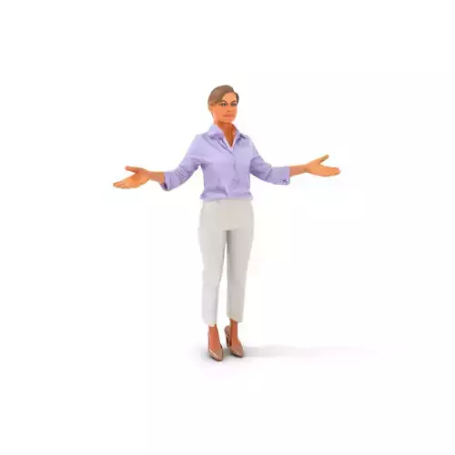 Professional Businesswoman Rigged and Animated D Model Low-poly 3D model