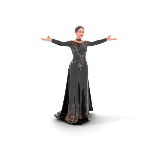 Elegant Regal Character Rigged and Animated Low-poly 3D model