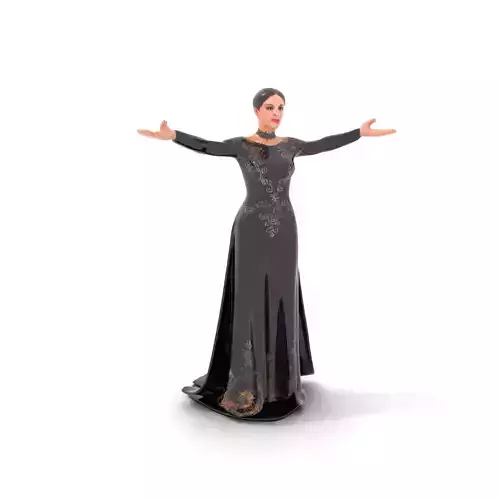 Elegant Regal Character Rigged and Animated Low-poly 3D model