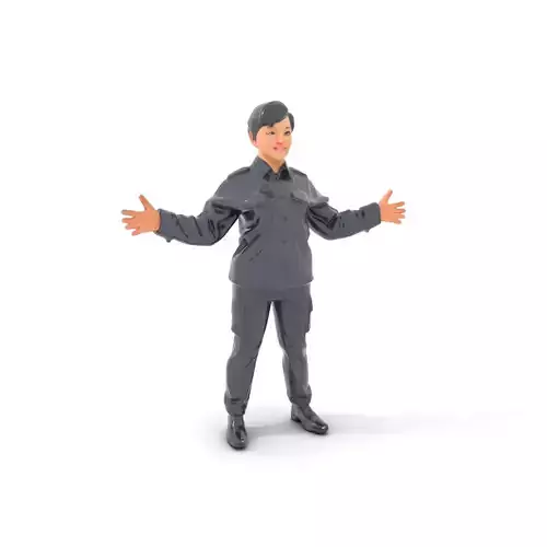 Urban Modern Character in Tactical Suit Rigged and Animated Low-poly 3D model