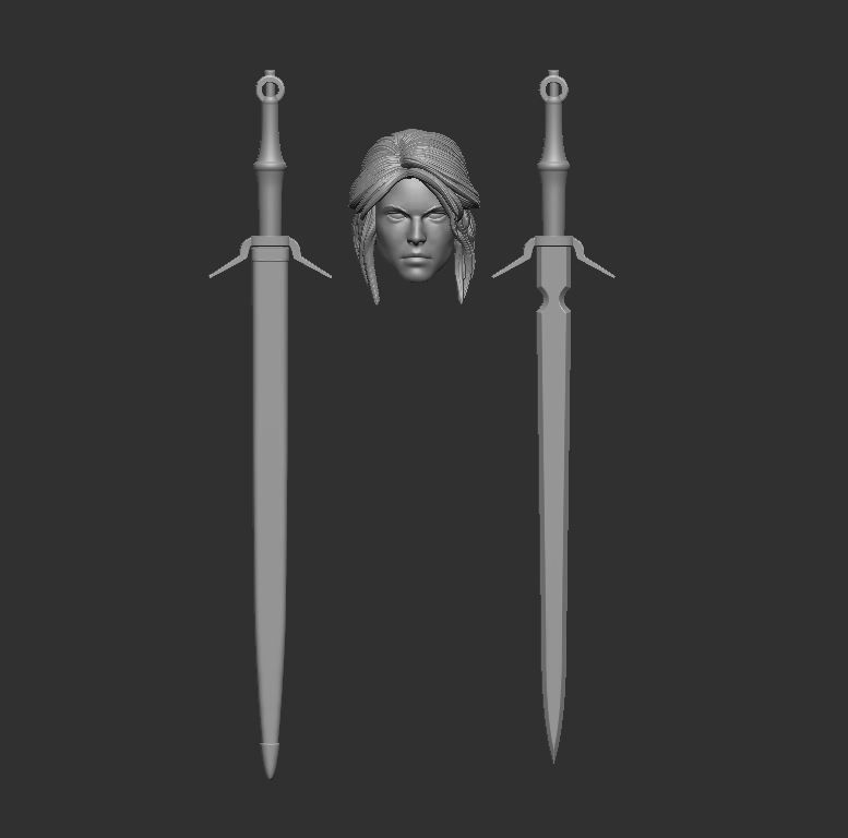 Ciri Headsculpt for Action Figures 3D print model_3