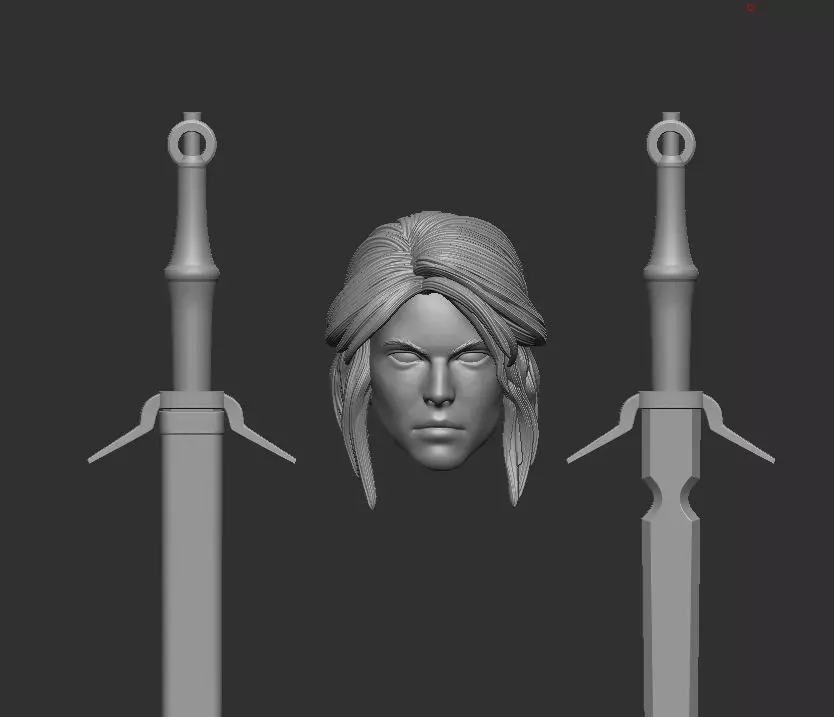 Ciri Headsculpt for Action Figures 3D print model_0