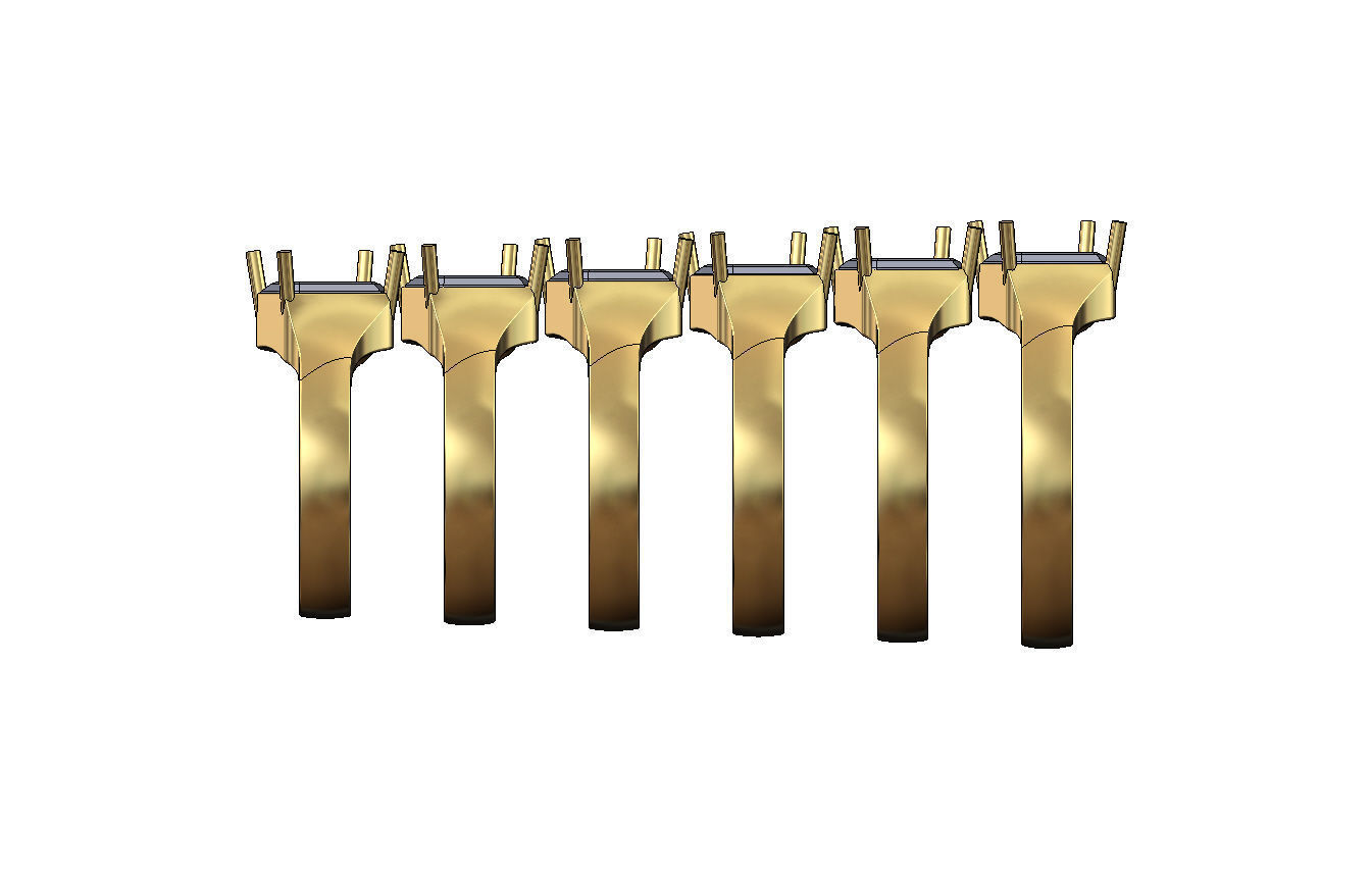 Tilted emerald 8x6mm diamond solitaire ring US size 7to12 3D print model_3