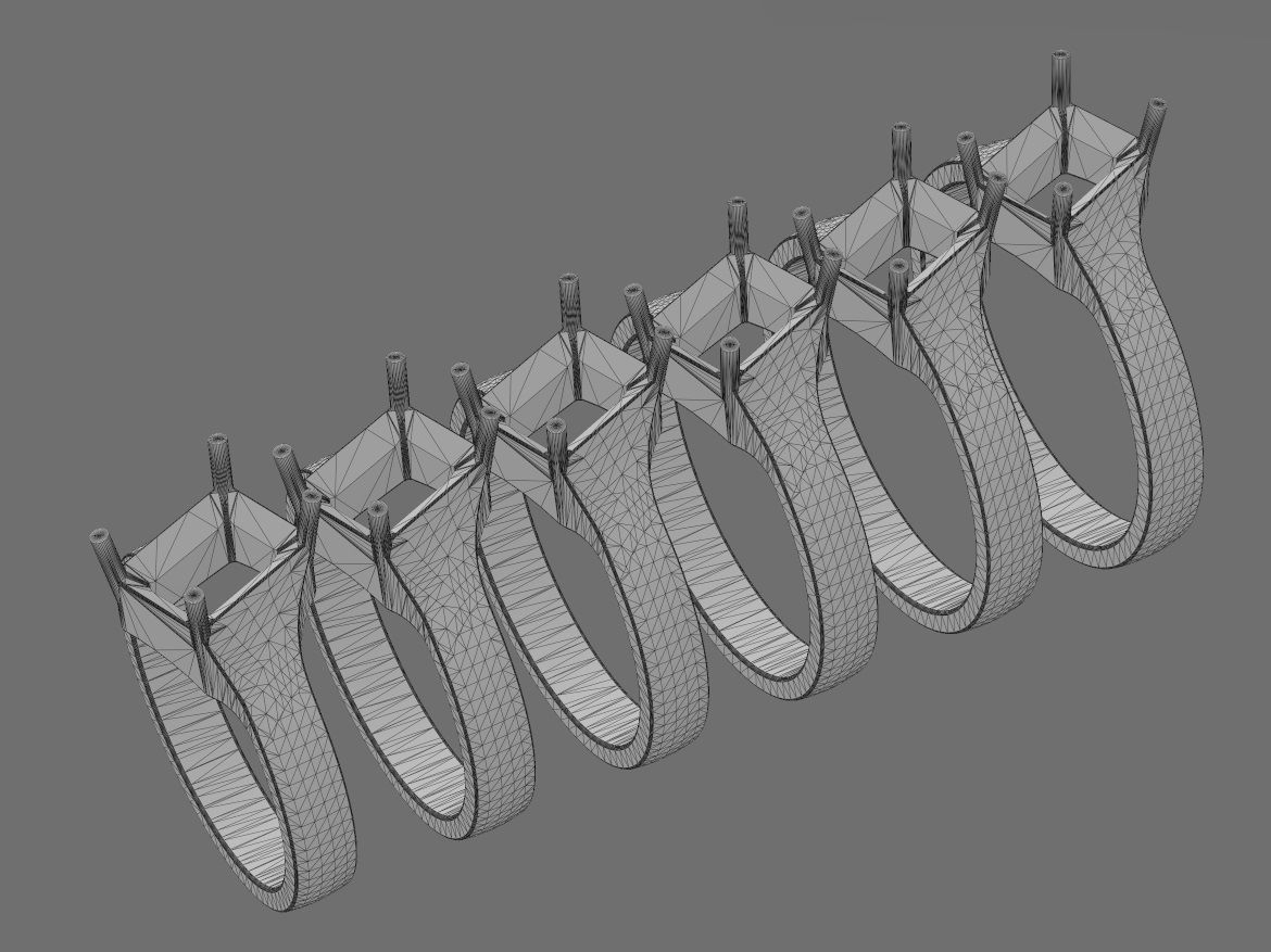 Tilted emerald 8x6mm diamond solitaire ring US size 7to12 3D print model_14