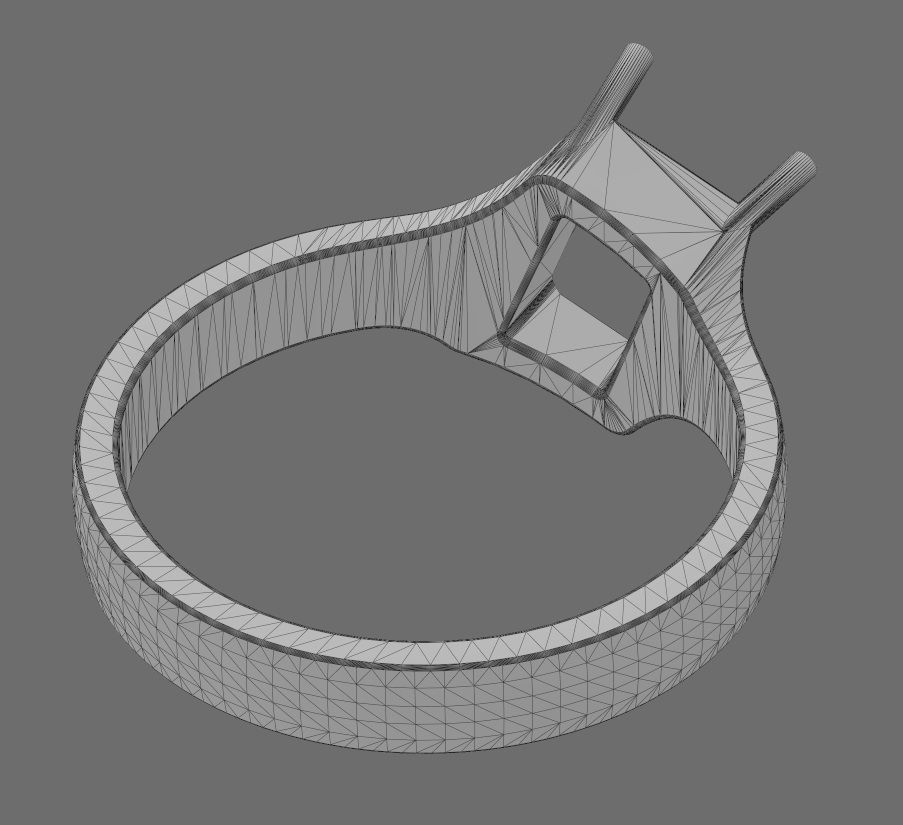 Tilted emerald 8x6mm diamond solitaire ring US size 7to12 3D print model_16