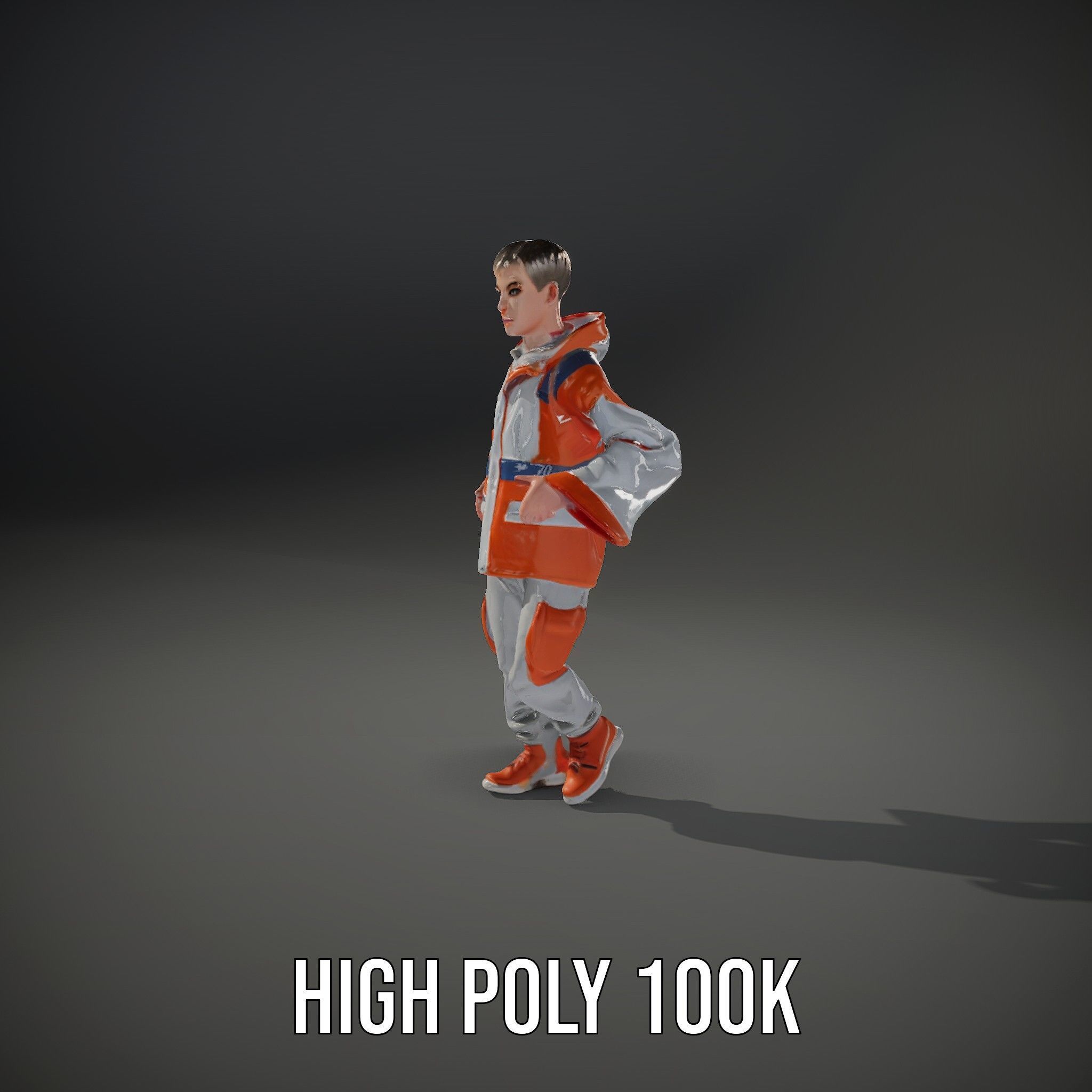 D Character Model Rigged and Animated Short Haired Explorer Low-poly 3D model_26