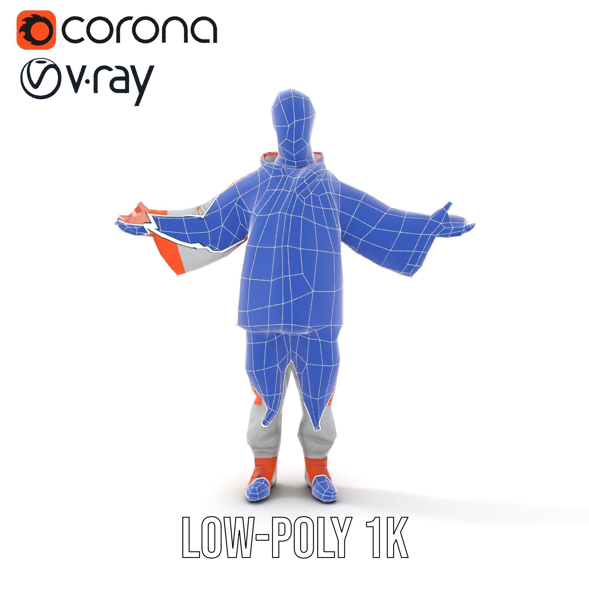 D Character Model Rigged and Animated Short Haired Explorer Low-poly 3D model_17