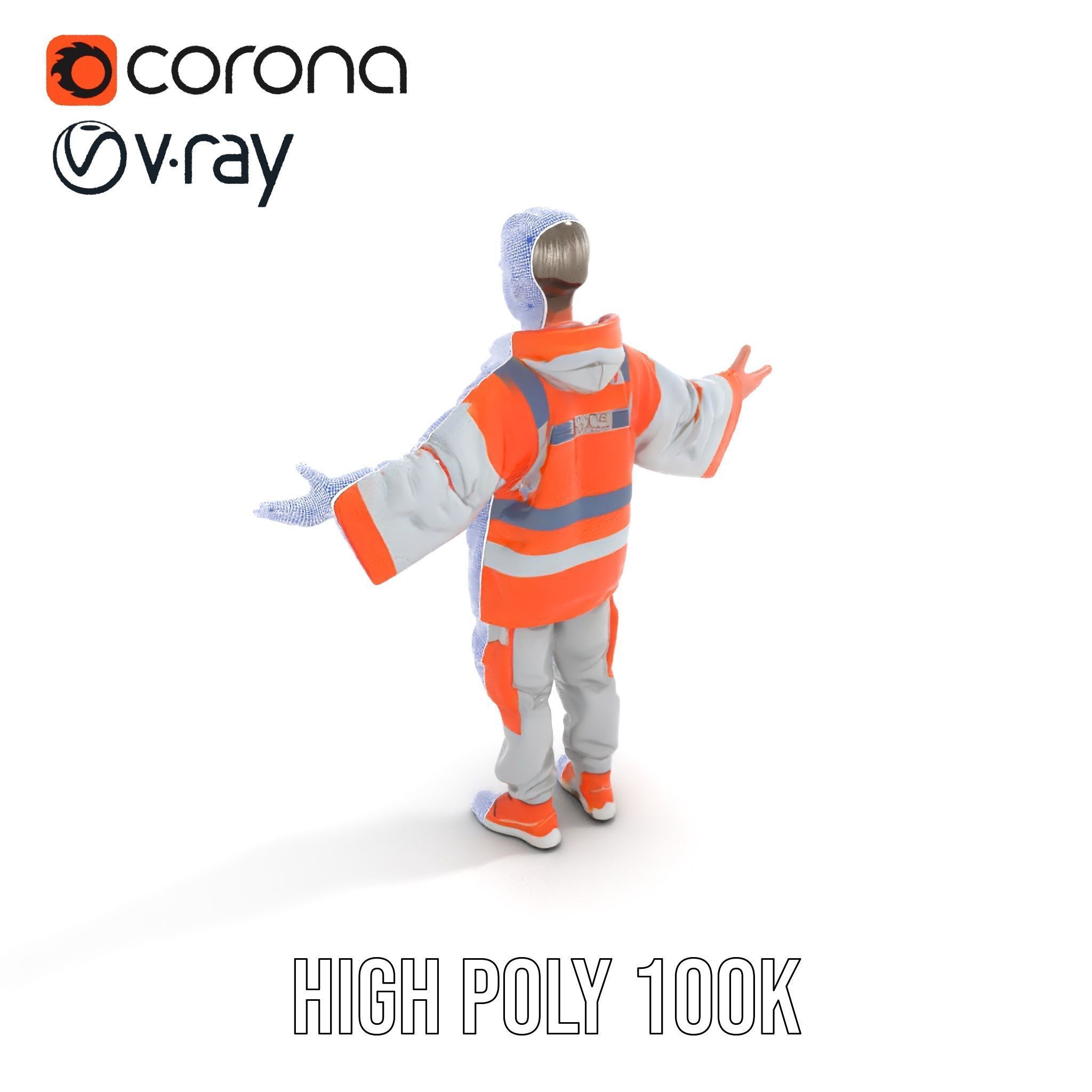 D Character Model Rigged and Animated Short Haired Explorer Low-poly 3D model_33