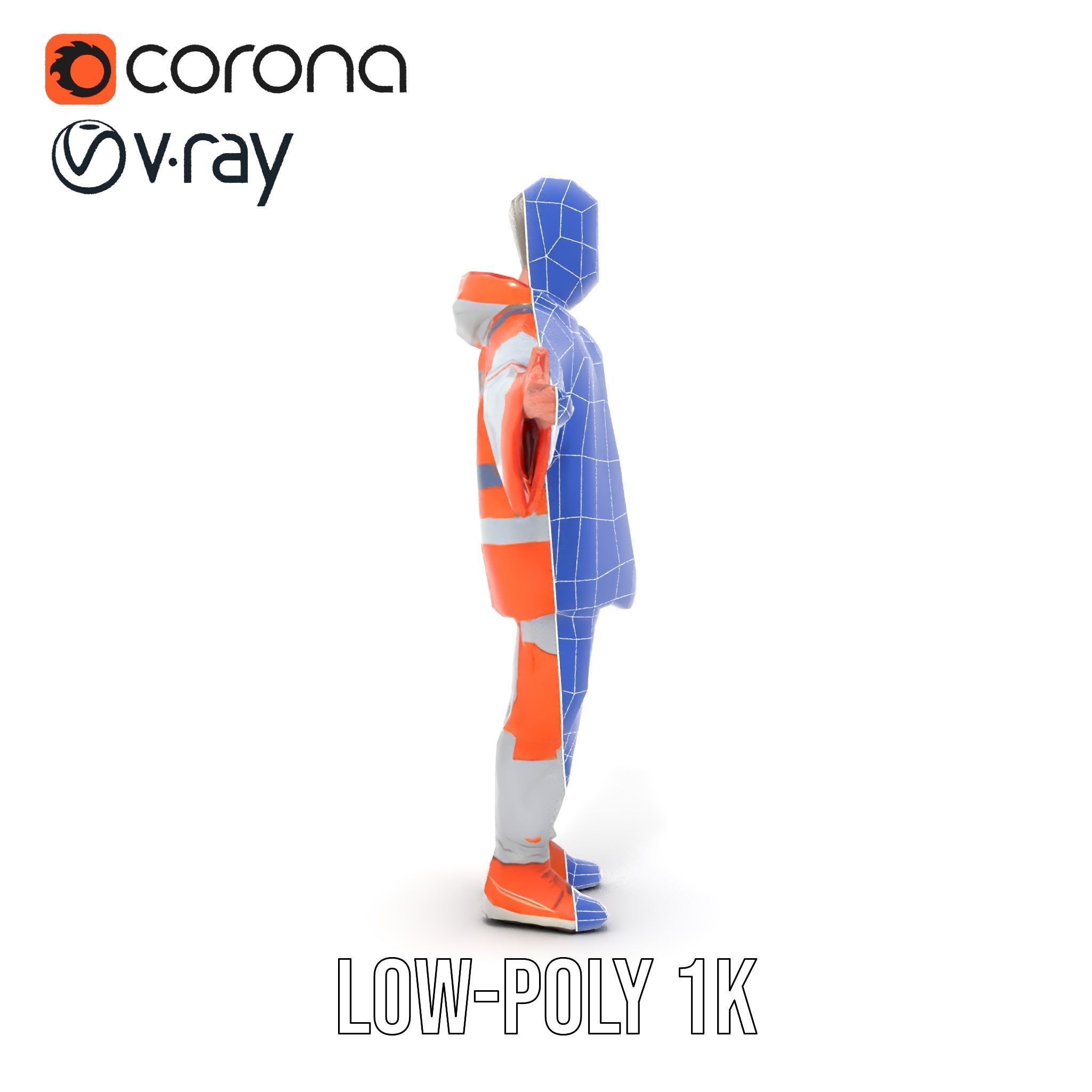 D Character Model Rigged and Animated Short Haired Explorer Low-poly 3D model_22