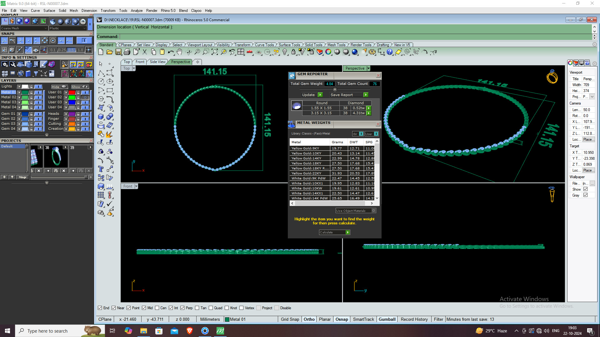 NECKLACE DIAMOND -CAD-019 3D model_13