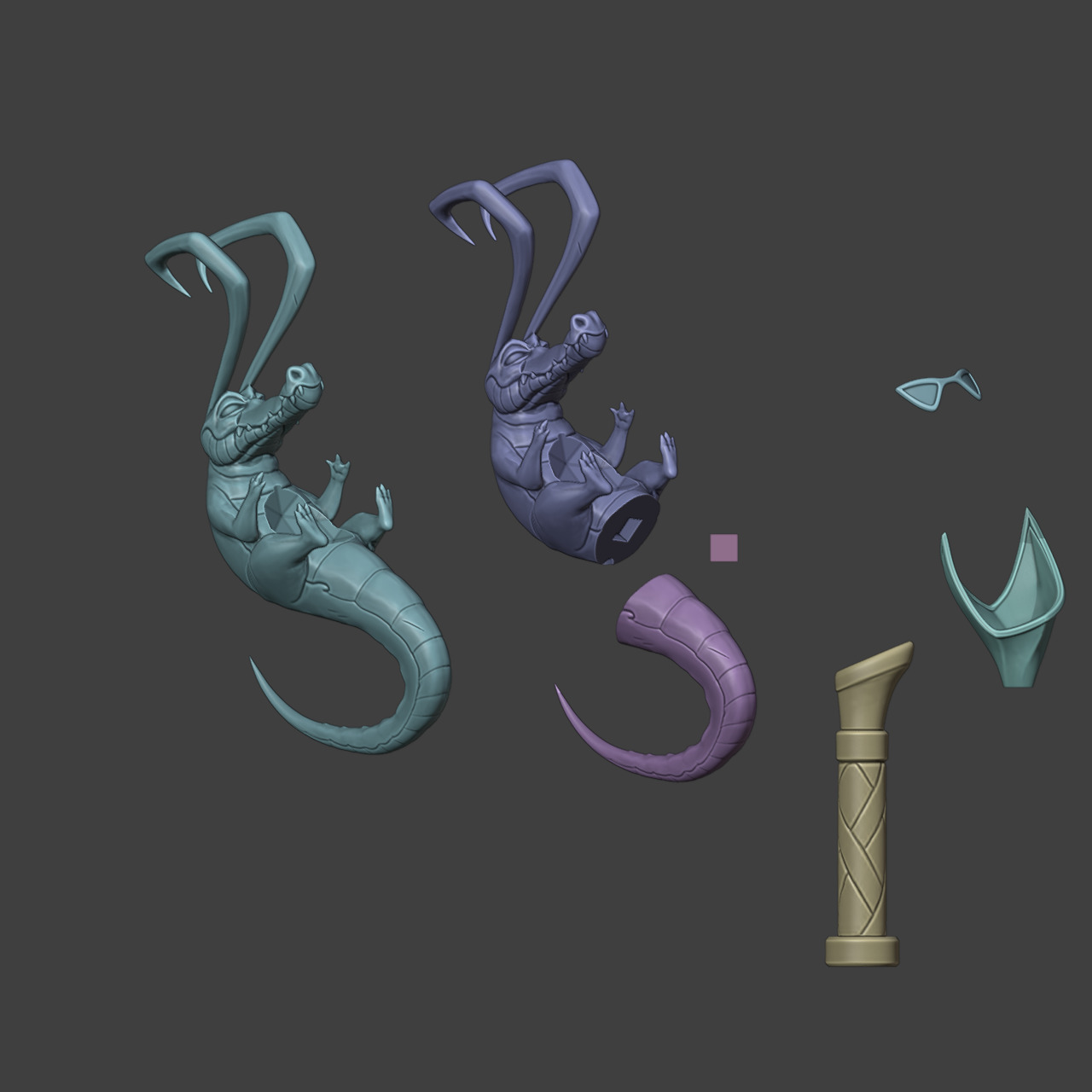 Loki - Robe Of Relaxation Crocodile Staff 3D print model_2