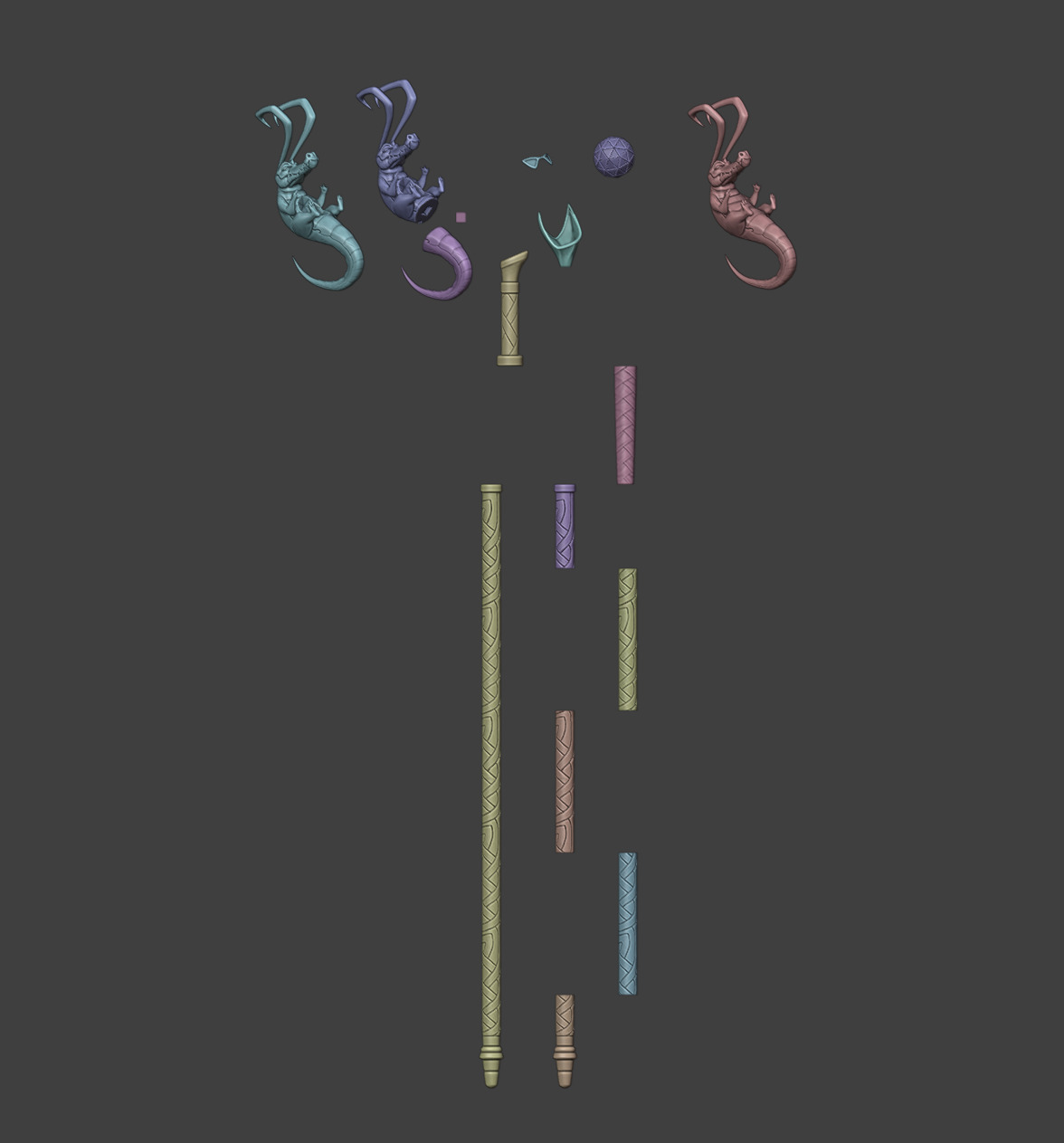 Loki - Robe Of Relaxation Crocodile Staff 3D print model_1