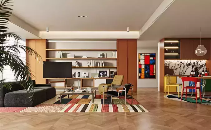 Colorful Pop Art Living Room 490 3D model
