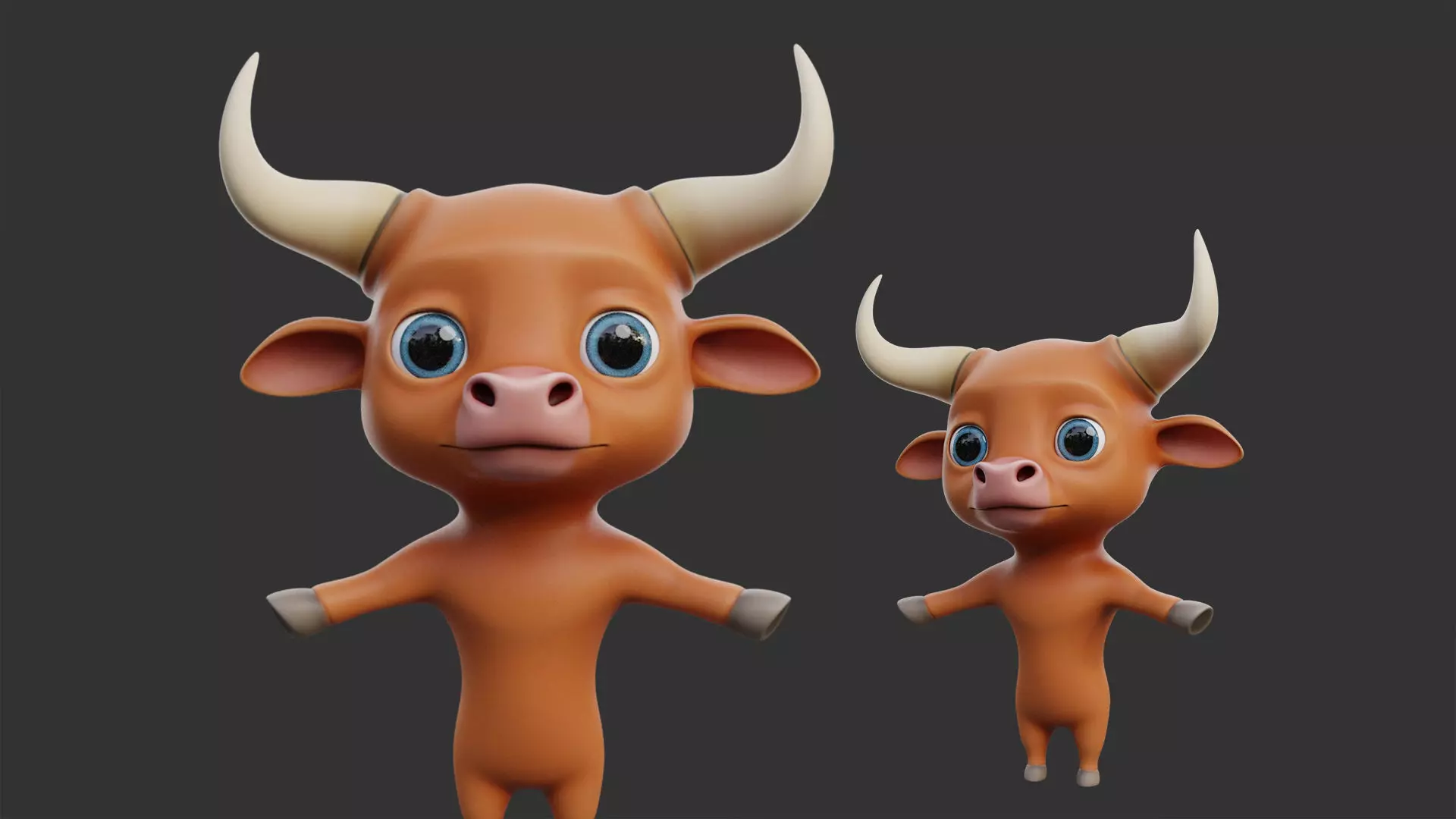 Cartoon Bull II Low-poly 3D model_0