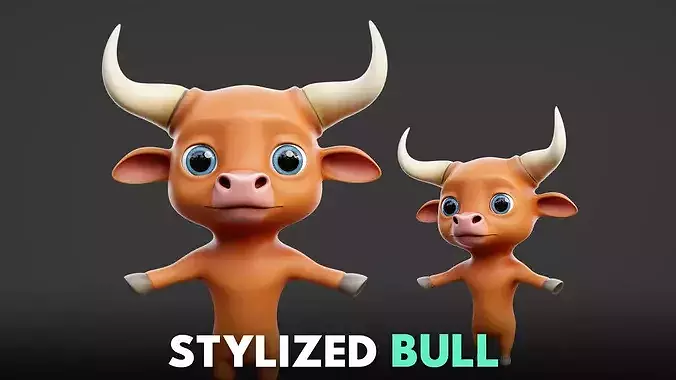 Stylized Cartoon-  Bull II