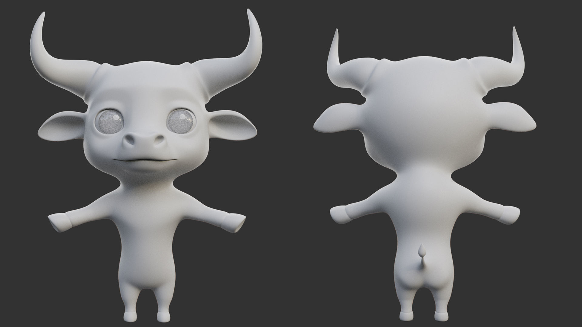 Cartoon Bull II Low-poly 3D model_2