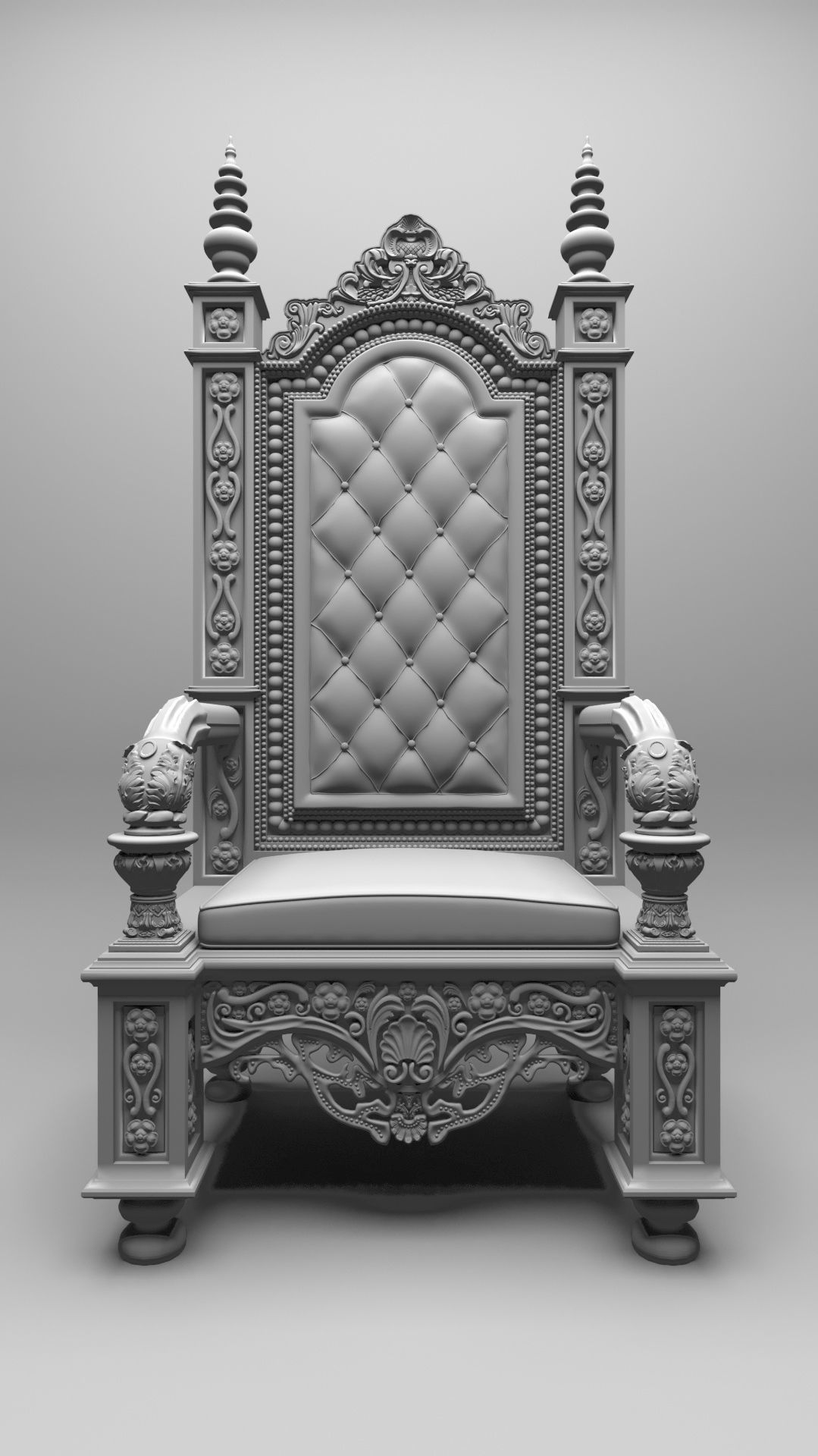 Royal Thron Chair 3D model_2