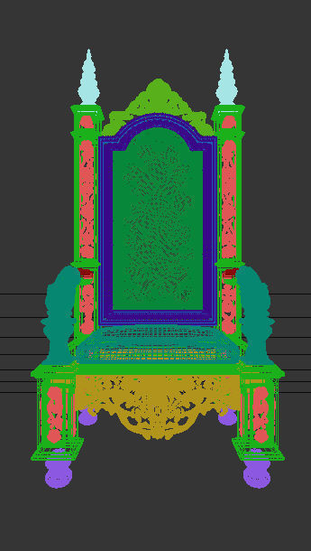 Royal Thron Chair 3D model_7