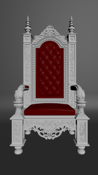 Royal Thron Chair 3D model_6