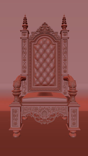 Royal Thron Chair 3D model_4