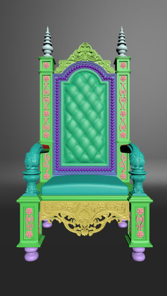 Royal Thron Chair 3D model_5