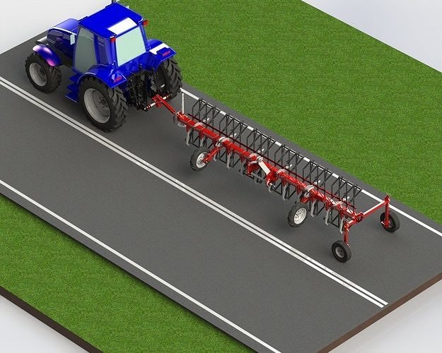 WG 0012 - STL Heavy toothed harrow 6m 3D model