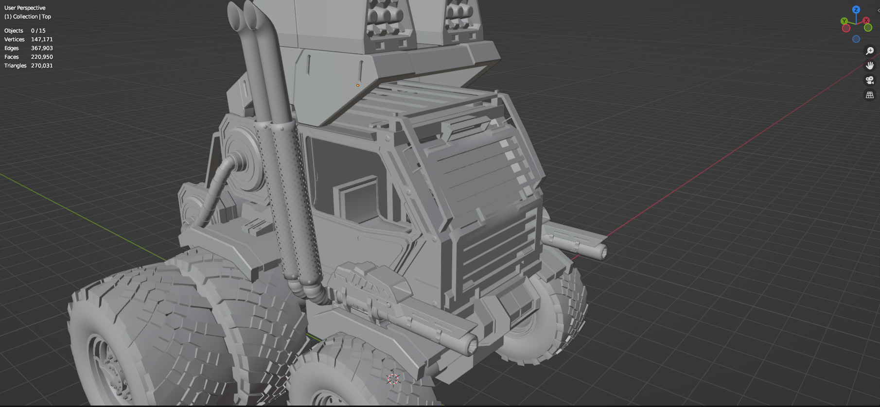 Industrial Machinery Vehicle - Pack Of 4 - Untextured 3D model_85
